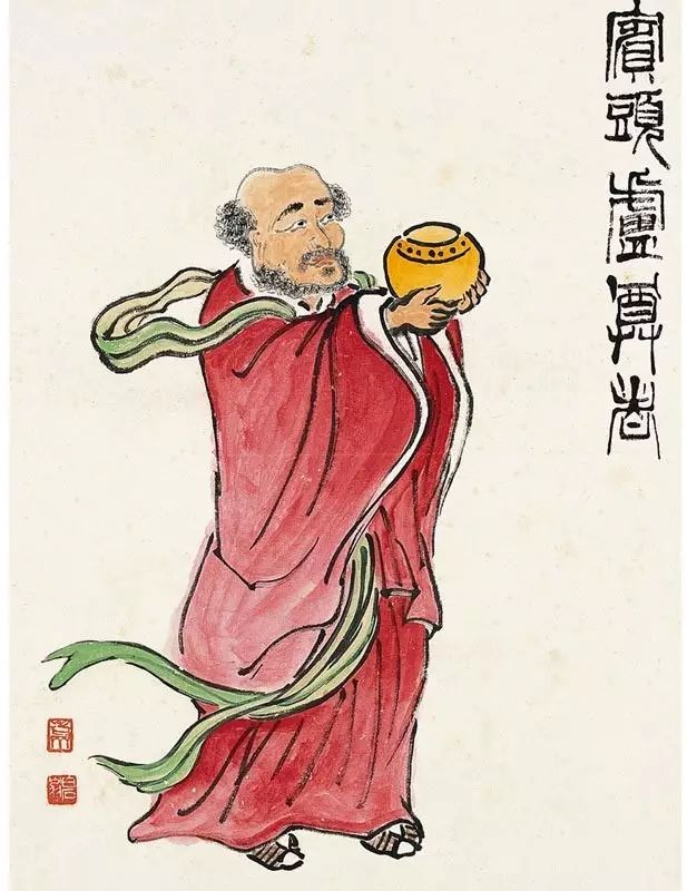 齊白石【十八尊者造像圖冊】