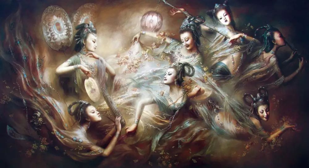 曾浩飛天敦煌系列油畫(huà)作品欣賞