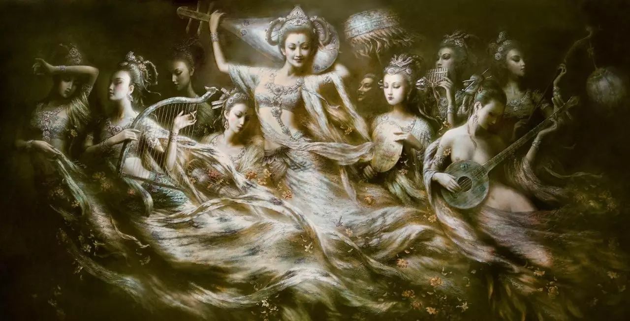 曾浩飛天敦煌系列油畫(huà)作品欣賞