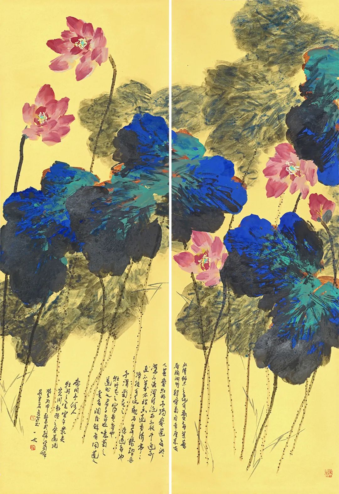當代書畫家陳天國畫荷花作品欣賞 當代書畫家陳天國畫荷花作品欣賞